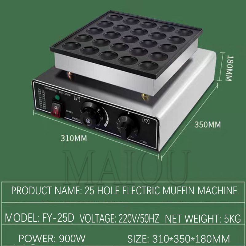 25 Holes  Pancake Machine 900W - огляд і ціна Mini Pancake Griddle